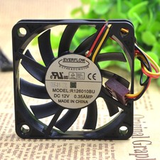 2pcs EVERFLOW R126010BU 6010 6CM 12V 0.35A Double ball bearing cooling fan picture