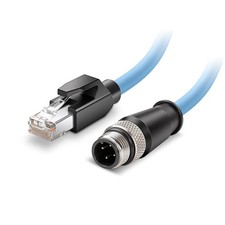 Industrial M12 4 Pin Male D Code RJ45 High Flex Cat6 Shielded Ethernet Cable picture