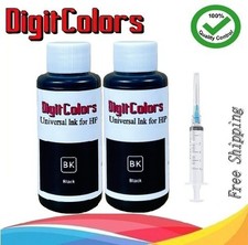 2x100ml Universal Black Refill Ink Kit with Syringe for HP inkjet printers picture