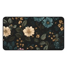 Dark Cottagecore Floral Desk Mat Vintage Botanical Extended Mouse Pad picture