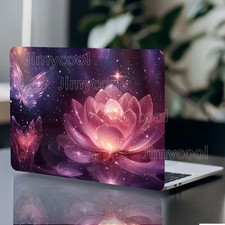 2 Pack Purple Rose Pattern Laptop Art Decal Case Universal Netbook Skin Sticker  picture