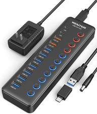 Powered USB 3.0 Hub, 48W 11-Port Splitter, 7 Fast Data +4 QC Charging Ports picture