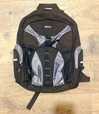 Targus Padded Nylon Laptop Backpack 15.4”Universal Solid Black/Gray TSB007US  picture