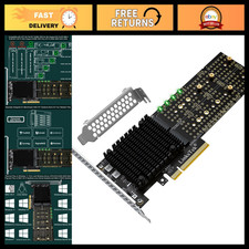 4-Port NVME M.2 SSD Expansion Card, PCIe 3.0 x8, 64Gb/s Bandwidth, Bifurcation picture