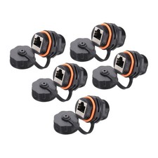 RJ45 Panel Mount Coupler, Bulkhead Ethernet Connector (Orange,Pack of 5) picture