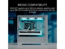 A21/WHT// Micro ATX Computer Case Steel / Plastic / Tempered Glass-White ASUS picture