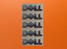 5 pcs Sticker for Dell Skylake Silver Chrome Color Logo Decal Badge 22mm x 5mm picture