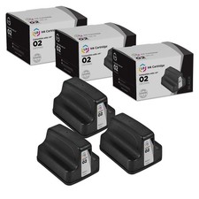 LD 3PK Replacement HP02 Ink Cartridge C8721WN Black PhotoSmart C5180 C6180 C6280 picture