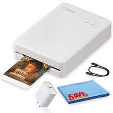 Canon SELPHY QX20 Wireless Photo Printer White + USB-C Adapter + Micro Fiber picture
