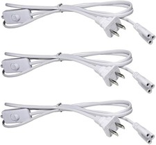 3-Pack 6FT T5 T8 LED Tube Extension Cable with On/Off Switch - Female Connectors picture