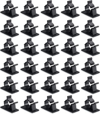 30 Pcs Black Clips Self Adhesive Backed Nylon Wire Adjustable Cable Clips picture