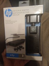 HP 65W Slim AC Adapter G6H47AA#ABA charge multiple devices 3 tips NEW & SEALED picture
