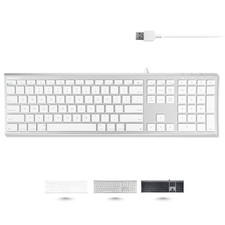Ultra Slim USB Wired Computer Keyboard - Apple Keyboard or Windows - Full Siz... picture