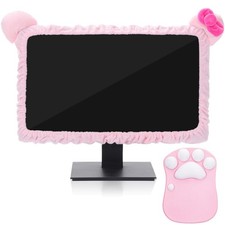 Remagr 2 Pcs 20''-29'' Kawaii Pink Computer Monitor Cover with Cat Paw picture