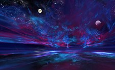 Landscape abstract surreal space art Custom Gaming Mat Desk picture