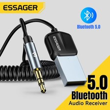ESSAGER Bluetooth 5.0 Wireless Audio Receiver 3.5mm Jack AUX Car Handsfree Cable picture