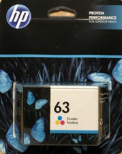 HP 63 (F6U61AN) Tri-Color Ink Cartridge Expiration Feb 2026 picture