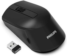 Philips Wireless Mouse Ergonomic 1600 DPI Optical USB Nano Receiver PC Mac Xbox picture