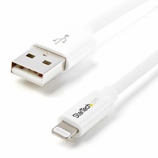 StarTech USBLT2MW 6ft Long White Apple 8-pin Lightning Connector to USB Cable picture
