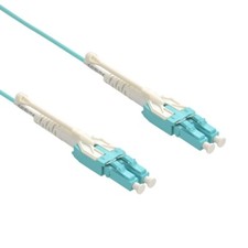 5 PACK LOT 30m LC-LC Duplex 50/125 OM3 Fiber Patch Cable Aqua Uniboot 100FT picture