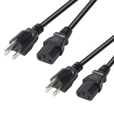 VSEER 2FT Replacement AC Power Cord 3 Prong Computer TV Cable picture