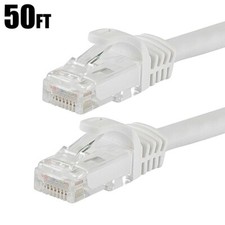 50FT CAT6 RJ45 Ethernet LAN Network Patch Cable UTP Stranded Copper 24AWG White picture
