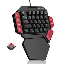 MageGee One Handed Professional Gaming Keyboard, RGB Backlit Black/Red Switch picture
