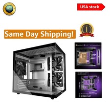 Compact V3 Tempered Glass PC Case - 3 Pre-Installed Fans, Stylish Black Design picture