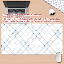 2D Light Blue Diagonal Thin Lattice Desk Mat Gaming Mouse Pad 1pc - Non-Slip R picture