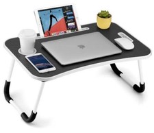 Foldable Laptop Table, Portable Lap Desk Bed Table Tray, Laptop Stand Black picture
