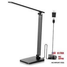 LED Desk Lamp for Home Office, 3 Levels Dimmable Desk Light with USB Black picture
