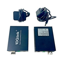 10Gtek Fiber to Ethernet Converter G0101-SPF pair with power supplies picture