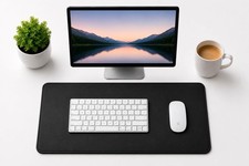 PU Leather Desk Mat, Large Extended Pad with Stitched Edges, Waterproof Non-S... picture