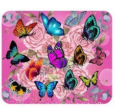 Nipichsha Sublimation Mouse Pad with Non-Slip Rubber Base - BUTTERFLY ROSE PAD picture