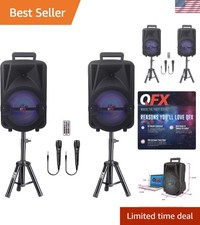Portable 8-Inch TWS Bluetooth Stereo System with Microphones & Remote Control picture