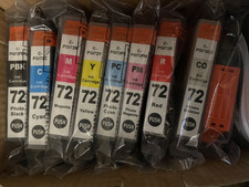 Cannon Compatible  Ink Cartridges Set of 10, Nine still sealed gray is opened.  picture