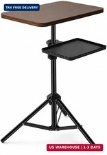 Tinysun Adjustable 2-Tier TV Tray Table with Side Shelf picture