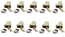 10 Pack DB9 9-Pin Serial RS232 Female to RJ45 Female Modular Adapter Converter picture