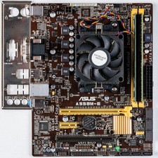 Asus A55BM-E FM2+ MicroATX Motherboard 12GB DDR3 PCIe 3.0 AMD APU Linux Ready picture