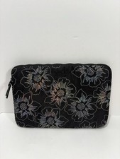 Kate Spade Puffer Laptop Sleeve Hollyhock Iridescent Black Floral 14
