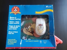 New - Looney Tunes - Mouse & Mouse Pad Set - Tasmanian Devil - VTG 1997 - Read. picture