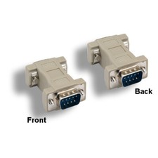 DB9 Male to DB9 Male Molded Adapter 9 Pin Gender Changer RS-232 Straight Through picture