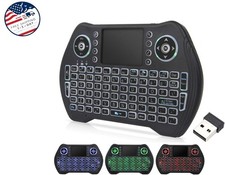 Mini teclado retroiluminado, mini teclado inalámbrico con panel táctil, control. picture