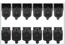 6Pair 3Terminals Panel Mount IEC320 C14 Power Socket C13 Plug Adapter Connector picture