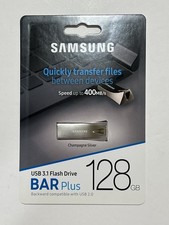 New Samsung BAR Plus 128GB USB 3.1 Flash Drive Champagne Silver MUF-128BE3/AM picture