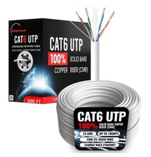 500FT/1000FT CAT6 ETL CMR Ethernet Cable UTP Solid Copper Wire 23AWG 550MHz LOT picture