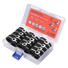 28 Pack 3 8 Inch Stainless Steel Cable Clamps Rubber Insulated Wire Clips Set picture