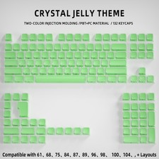 Crystal Jelly Keycap Set PC PBT Translucent Pink Side Print Custom Keycaps picture