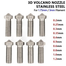 0.2-1.2mm V6 V5 Stainless Steel Volcano Extruder Nozzle M6 3D Printer 1.75mm 3mm picture