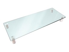 Monoprice Multimedia Desktop Monitor Stand - Clear Glass, Large 30.8 x 11 Inches picture